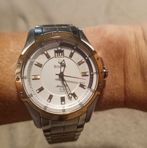Bulova Marine Star Silver and White Dial Bracelet Men's Watch